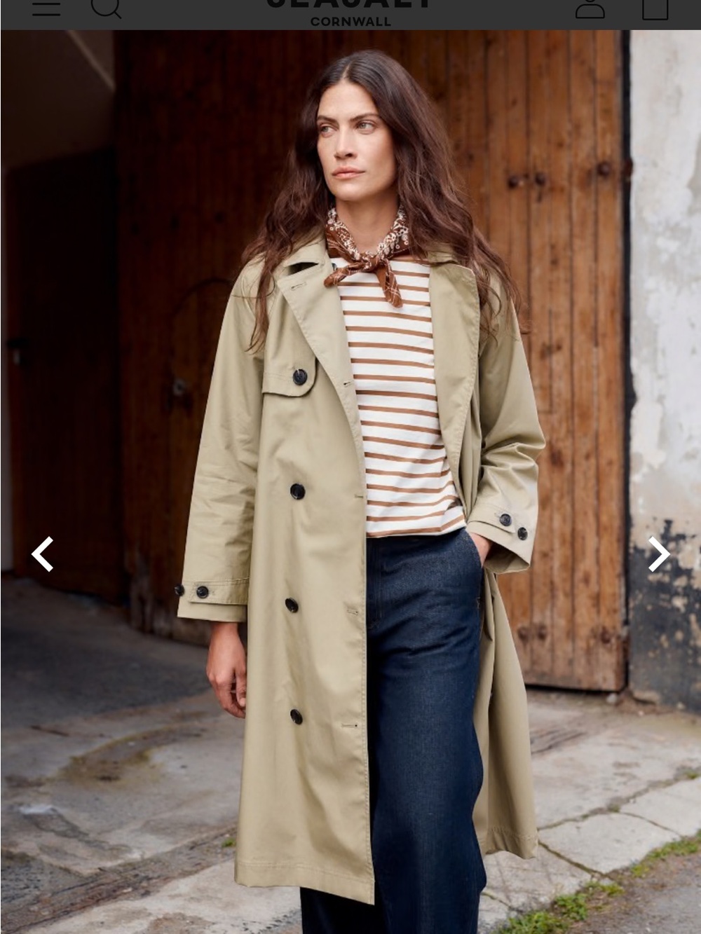 Seasalt Cornwall Penweathers Waterproof Trench Coat US 12 New